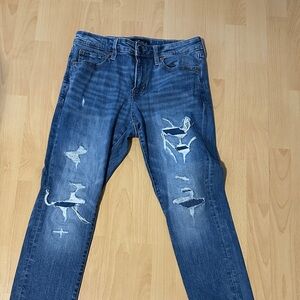 Men's Blue Distressed Jeans